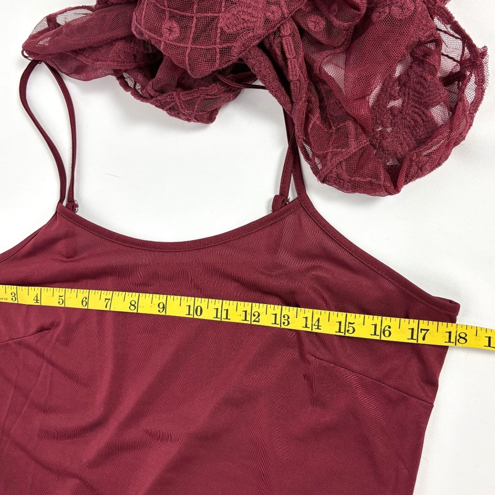Burgundy Red Lace Shirt and Camisole – Medium - Picture 10 of 16